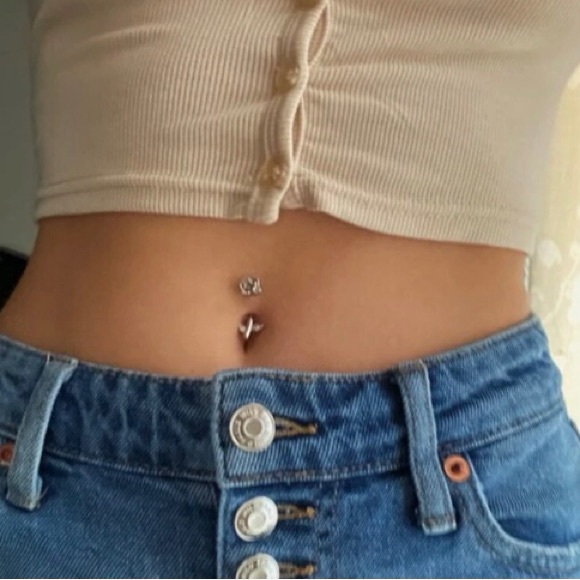 14g Silver Flower Shaped Belly Ring- NWT - Picture 11 of 15